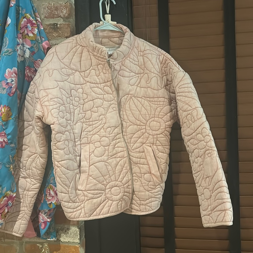COPY - Anthropologie pink patchwork jacket